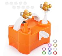 NVIYAM Gonfleur Ballon Electrique, 220-240V/400W Pompe Ballon, Gonfleur Ballon Anniversaire, Portable Double buse Gonfleur, pour Les Ballons de Mariage la Fête, la Décoration Festive