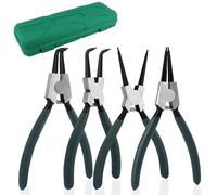 NVIYAM Jeu de Pince Circlips,4 Pièces Pinces à Circlips droites avec Poignées Antidérapantes,Pince à Circlips pour Retirer les bagues,Pince Circlips antirouille et anti-flexion avec étui portable