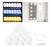 NVIYAM Lampe de miroir à 14 LED avec 3 couleurs à intensité variable Hollywood pour coiffeuse, éclairage de coiffeuse, lampe de coiffeuse, convient pour miroir de maquillage