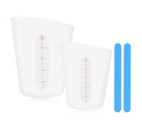 NVIYAM Lot de 2 Verres Doseurs en Silicone pour Résine, 250 ml&500 ml, Mesurer en Silicone avec Gradué, Tasses en Silicone pour Résine, pour Moules de Coulée, Bricolage à la Main, Cuisine
