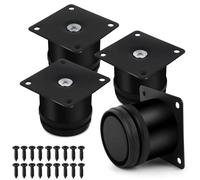 NVIYAM Lot de 4 Pieds de Meuble Réglables Universel Pieds de Lit Réglable 0-15 mm avec des Vis Reglable Pied de Table Acier Inoxydable Pied de Table Reglable Hauteur Métal Salle de Bain Pied Réglable