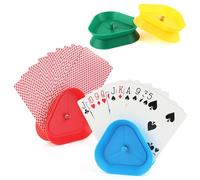 NVIYAM Lot de 4 porte-cartes pour enfants, support de cartes à jouer, maintien sûr, mains libres, rangement pour personnes âgées et enfants