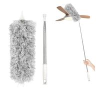 NVIYAM Plumeau Poussière Microfibre Sans Peluche Télescopique Lavable 230 cm de Long - Tête de Loup, Plumeau Toile D'araignée