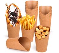 NVIYAM Porte Frites Tasses en Papier Kraft 12OZ, Boite a Pop Cornet Papier, Gobelets à Charcuterie pour Fournitures Gâteaux