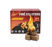 Nvkrvks Lot de 64 Mini Allume-feu faciles à brûler pour poêles à Bois, Feux de Camp, Grill et cheminée, Allume-feu naturels et étanches pour Barbecue