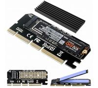 NVME Adaptateur PCIe x16 avec Dissipateur Thermique, 6amLifestyle M.2 NVME ou AHCI SSD Vers PCIE 3.0 4.0 Carte, pour Key M 2230, 2242, 2260, 2280 taille M.2 SSD, Supporte PCIe x4 x8 x16 Slot
