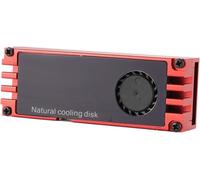 NVMe M.2 Aluminum NVMe Heatsink M.2 Cooling Fan with Temperature Display,SSD Cooling Fan,Dual Pads (Red)