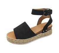 NVNV 2023 Chaussure Femme Talon Compensé Chaussures Ete Femme Pas Cher Sandales Compensees Femme Été Chaussures Femme Pieds Larges Et Sensibles Sandales Femme Plage Boucle EU 35-43