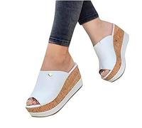 NVNV Été compensées Pantoufles Plate-Forme Talon Haut Femmes Pantoufle Dames Chaussures d'extérieur Sabot de Base Pantoufle compensée Bascule Sandales