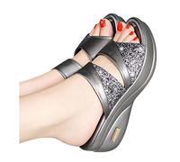 NVNV Été compensées Pantoufles Plate-Forme Talon Haut Femmes Pantoufle Dames Chaussures d'extérieur Sabot de Base Pantoufle compensée Bascule Sandales