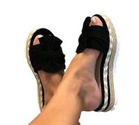 NVNV Été compensées Pantoufles Plate-Forme Talon Haut Femmes Pantoufle Dames Chaussures d'extérieur Sabot de Base Pantoufle compensée Bascule Sandales