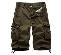 NVNV Short Cargo Coton Casual Lâche avec Poche Pantalon Court Homme Sport Jogging Slim Fit Militaire Montagne Baggy Bermuda de Travail