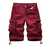 NVNV Short Cargo Coton Casual Lâche avec Poche Pantalon Court Homme Sport Jogging Slim Fit Militaire Montagne Baggy Bermuda de Travail