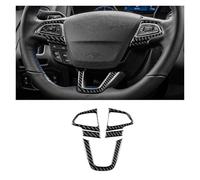 NVNZMFPPW Moulures Intérieures Voiture pour F&ord pour Focus SE RS St pour Ecoboost 2015 2016 2017 2018 LHD RHD Garniture De Cadre De Bouton De Volant De Voiture(Black Carbon)