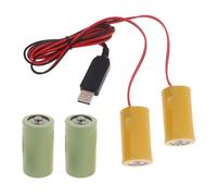 NVOQILIN 2 en 1 3 V D Batterie Eliminateurs Câble Remplacer 2 Batteries 1,5 V LR20 pour Lumière LED Horloge Électrique Électronique Adaptateur Alimentation Appareil Électronique Alimentation Portable