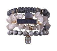 NVOQILIN Accessoire élégant fait à la main avec perles, texture pierre, bijoux de poignet tendance adaptés pour améliorer la volonté, les festivals, les accessoires de plage, taille unique, Comme