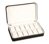 NVOQILIN Boîte à accessoires avec 12 emplacements pour montres, coussins intérieurs doux et couvercle transparent pour bracelets, petites pièces et montres, plateau de rangement pour accessoires