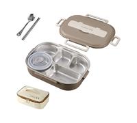 NVOQILIN Boîte à déjeuner isotherme en acier inoxydable avec bol à soupe, cuillère, baguettes, 1500 ml, grande capacité, passe au micro-ondes