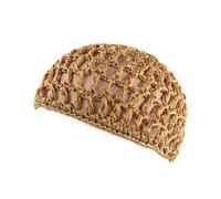 NVOQILIN Bonnet au crochet tissé à la main avec maille creuse, bonnet tricoté doux pour femme, accessoires décontractés pour perruques, kaki, Taille Unique