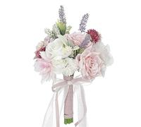 NVOQILIN Bouquet de mariée en soie pour demoiselle d'honneur - Rose - Bouquet de mariée tenant des fleurs pour la Saint-Valentin