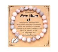 NVOQILIN Bracelet d'amitié en calcédoine naturelle à paillettes - Flexible - Extensible - Pour un usage quotidien - Cadeau symbolique pour les meilleurs camarades - Bracelet en calcédoine naturelle