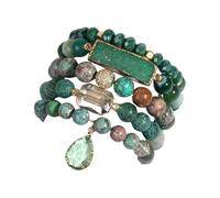 NVOQILIN Bracelets de perles réglables en pierre naturelle améliorant la paix et la discipline pour une tenue sophistiquée Bracelets empilables, taille unique, Comme décrit