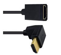 NVOQILIN Câble d'extension HDTV mâle vers femelle 2.0 4K 60 Hz à angle droit pour un espace restreint pour installation home cinéma haut débit