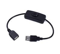 NVOQILIN Câble USB avec interrupteur marche/arrêt 30 cm Noir/blanc