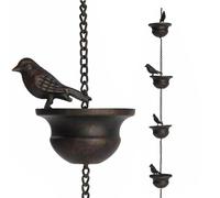 NVOQILIN Chaîne de pluie pour oiseaux - Chaîne de pluie en métal - Décoration de rechange pour tuyau de descente