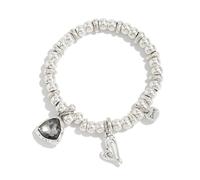 NVOQILIN Chaîne réglable en argent avec pendentif cœur noir rétro pour femme accessoire de mode confortable à porter