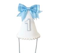 NVOQILIN Chapeau d'anniversaire élégant pour bébé - Joli nœud - Tissu doux - Pour enfants de 1 an - Léger