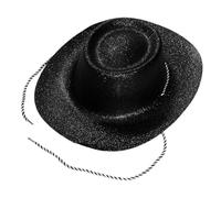 NVOQILIN Chapeau de cowboy scintillant pour adulte unisexe à large bord JazzHat Cool Music Festival Accessoires de scène Magicien Poudre dorée Cowboy pour fête