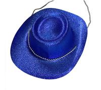 NVOQILIN Chapeau de cowboy scintillant pour adulte unisexe à large bord JazzHat Cool Music Festival Accessoires de scène Magicien Poudre dorée Cowboy pour fête
