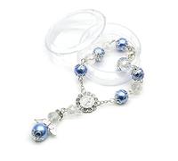 NVOQILIN Chapelet religieux imitation chapelet enfants baptême faveur perles catholiques pour femmes hommes bracelets perles blanches bracelets de perles, taille unique, Comme décrit