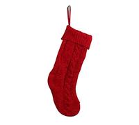 NVOQILIN Chaussettes de Noël tricotées en tricot rouge et blanc - Sacs à friandises pour la famille - Organiseur de douilles à suspendre