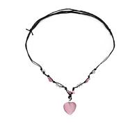 NVOQILIN Collier avec pendentif en forme de cœur en pierre naturelle pour femme et fille - Chaîne de pull réglable - Bijoux esthétiques - Chaîne de clavicule - Colliers pour enfants, hommes et femmes