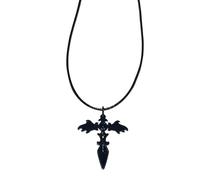 NVOQILIN Collier ras du cou avec pendentif en forme de croix - Style punk foncé - Collier ras du cou avec pendentif en forme de papillon de nuit - Chaîne réglable - Bijoux gothiques réglables, taille