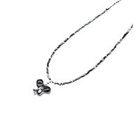 NVOQILIN Collier ras du cou avec pendentif papillon pour femme - Chaîne de perles colorées - Collier ras du cou coréen - Cadeau idéal, taille unique, Comme décrit, Comme décrit.