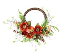 NVOQILIN Couronne de Thanksgiving récolte d'automne avec bienvenue pour l'intérieur et l'extérieur, fleurs artificielles pour décoration de festival intérieur et extérieur