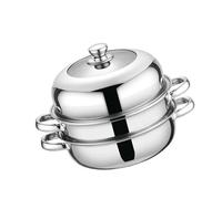 NVOQILIN Cuiseur vapeur double couche en acier inoxydable robuste multi-couches pour repas de famille et cuisine de vacances