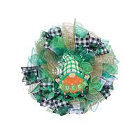 NVOQILIN Décorations de fête de patricks - Couronne de léprechaun verte - Couronne de bienvenue pour porte d'entrée - Décoration de la Saint-Patrick