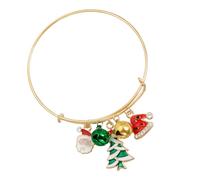 NVOQILIN Élégant bracelet de vacances avec breloque chapeau de Noël et ruban métallique pour célébrations du Nouvel An, breloque de Noël multi pendentif, taille unique, Comme décrit