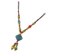 NVOQILIN Élégant collier de perles en céramique d'inspiration folklorique pour les occasions décontractées ou formelles Chaîne de clavicule d'art populaire