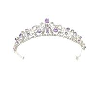 NVOQILIN Élégant diadème de mariage avec strass pour cérémonie de passage d'âge, bal de fin d'année, concours de beauté, événement royal, Thick silver white d, Alliage