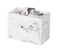 NVOQILIN Élégant porte-cure-dents en résine avec couvercle pour hôtel, restaurant, table, motif marbre, étui de rangement pour cotons-tiges