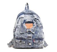 NVOQILIN Élégant sac à dos en jean de grande capacité, sac d'école, sac à dos décontracté, sac à dos pour les étudiants, les voyages et l'utilisation quotidienne, bleu clair