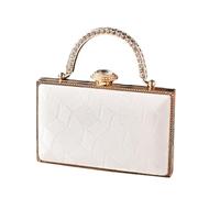 NVOQILIN Élégant sac de soirée, sac à bandoulière avec strass, embellissements pour bal de fin d'année, mariage, pochette de soirée, blanc, One Size