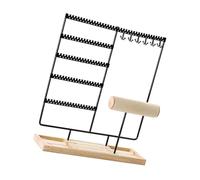 NVOQILIN Étagère à bijoux multifonction avec 108 emplacements pour boucles d'oreilles, 12 bras et plateau rond en tissu doux