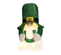 NVOQILIN Figurine de nains de patricks en peluche pour décoration de festival, chapeau lumineux LED, figurine de Père Noël, elfes, figurine de jouet décoratif