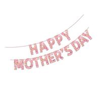 NVOQILIN Guirlande de fanions joyeuses pour la fête des mères pour célébrer les mamans Décoration de fête à la maison